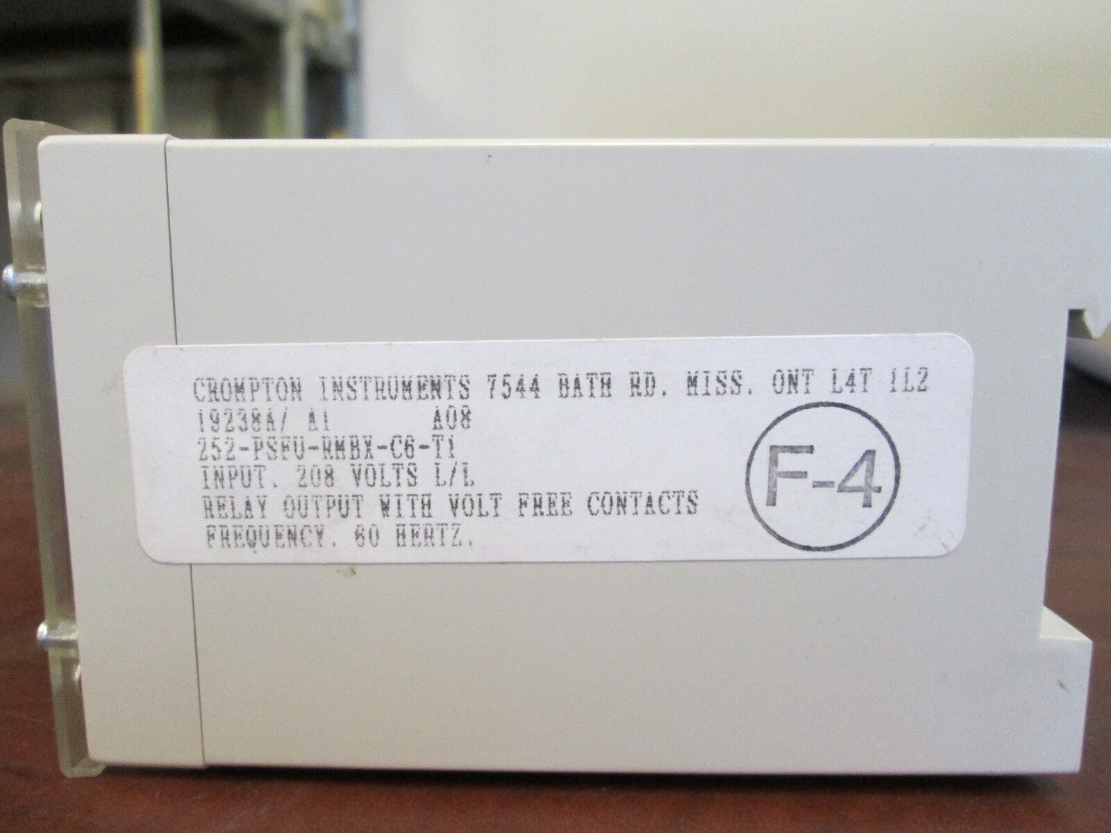 Crompton Phase Monitor 252-PSFU 208V Input 5-15% Unbalance 0-10 sec. delay Used