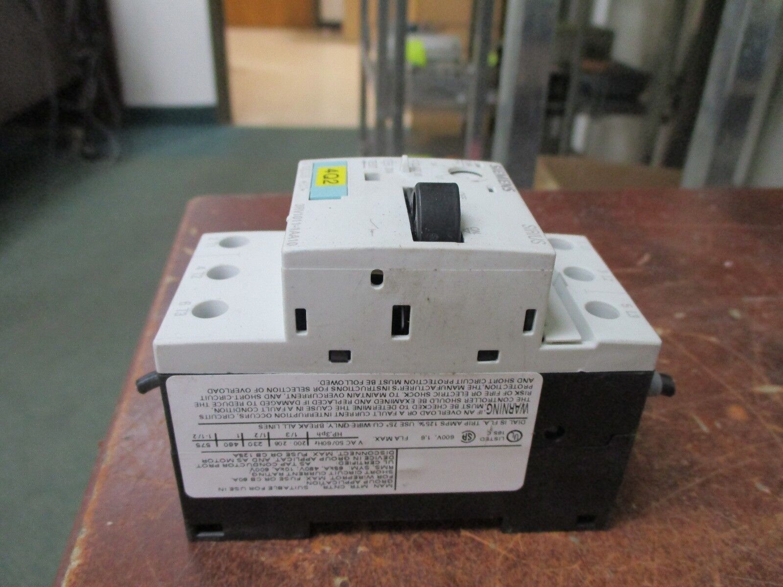 Siemens Manual Starter 3RV1011-1AA10 Trip: 1.1-1.6A Used