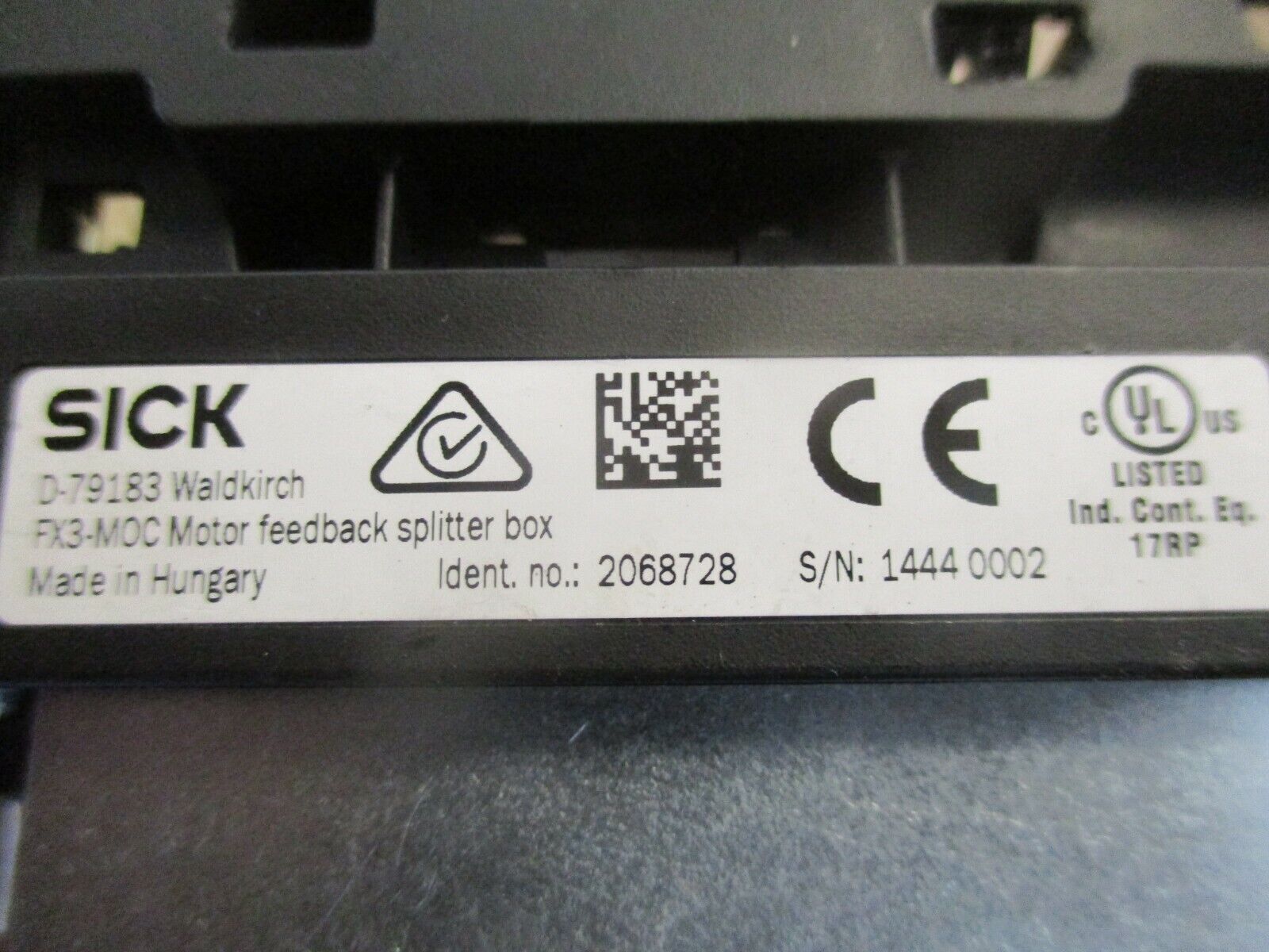 SICK Motor Feedback Splitter Box FX3-MOC Used