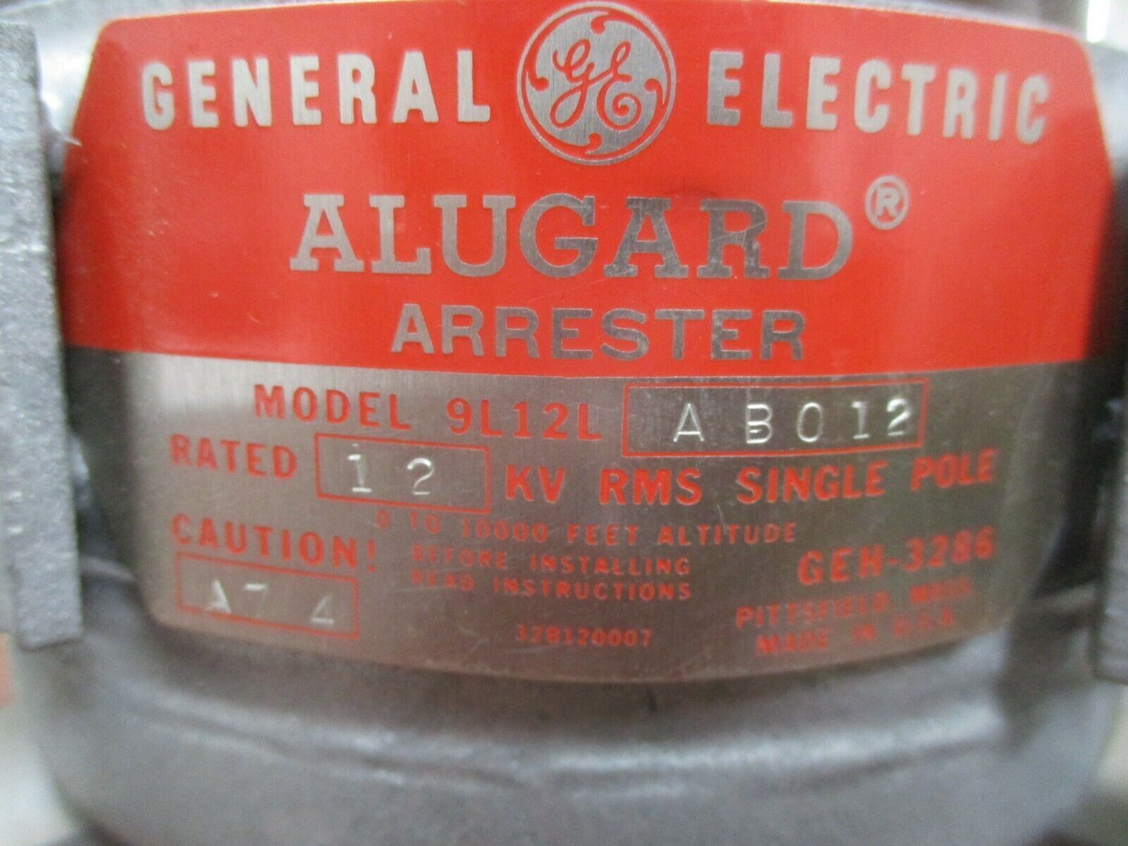 GE Alugard Arrester 9L12LAB012 12KV Used