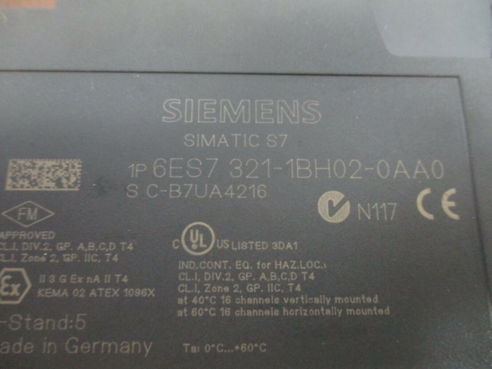 Siemens Simatic S7 Digital Input Module 6ES7 321-1BH02-0AA0 16xDC24V Used