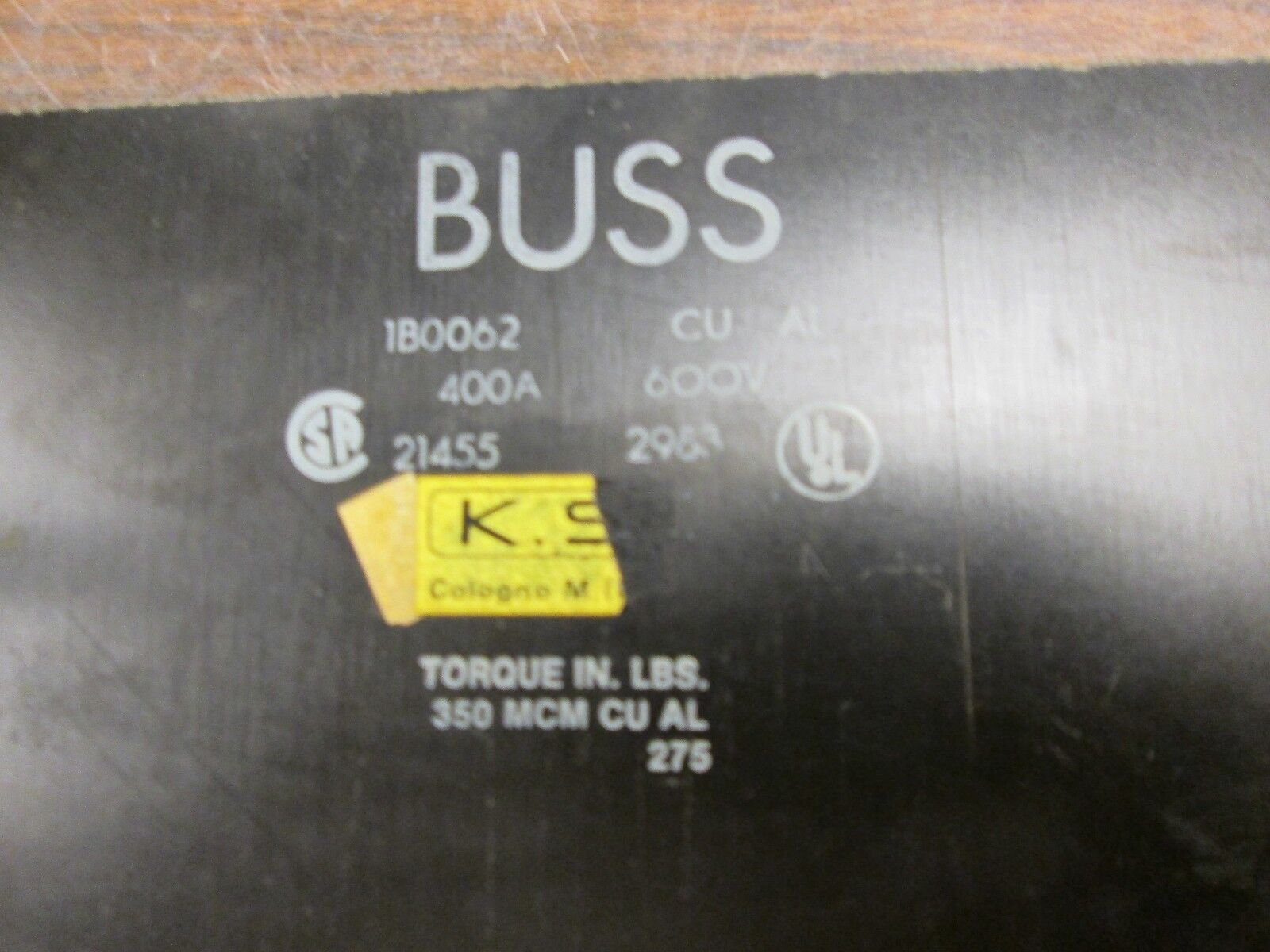 Bussmann Fuse Holder 1B0062 400A 600V 1P Used