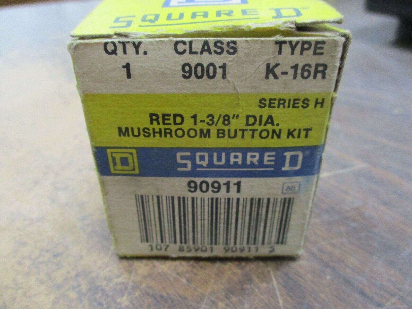 Square D Mushroom Button Kit 9001 K-16R Ser. H 1-3/8" Red New Surplus