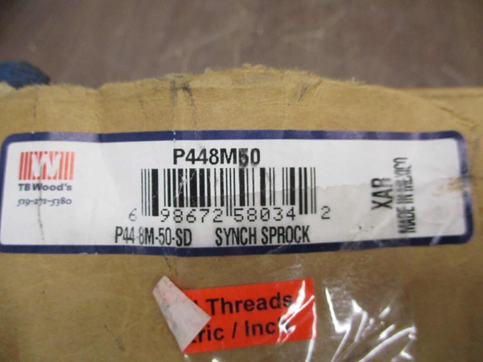 TB Wood's Synch Sprocket P448M50 *Shelfwear* *Damaged Box* New Surplus