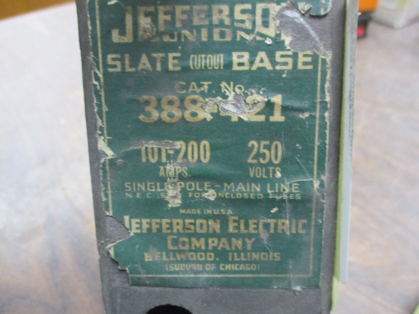 Jefferson Fuse Holder 388-421 101-200A 250V 1P Used