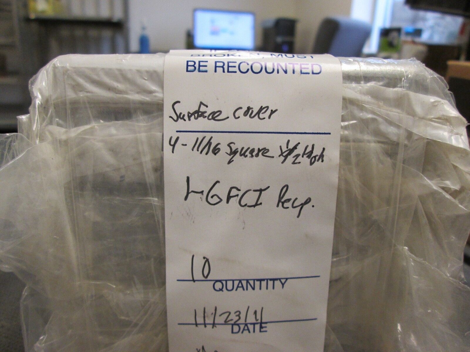 LGFCI Surface Cover Size 4-11/16" x 1/2" For 1 Device Lot of 10 New Surplus