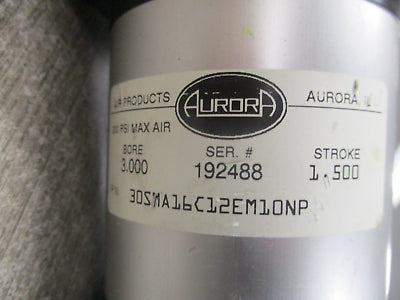 Aurora Hydraulic Air Cylinder 30SMA16C12EM10NP 200PSI Used