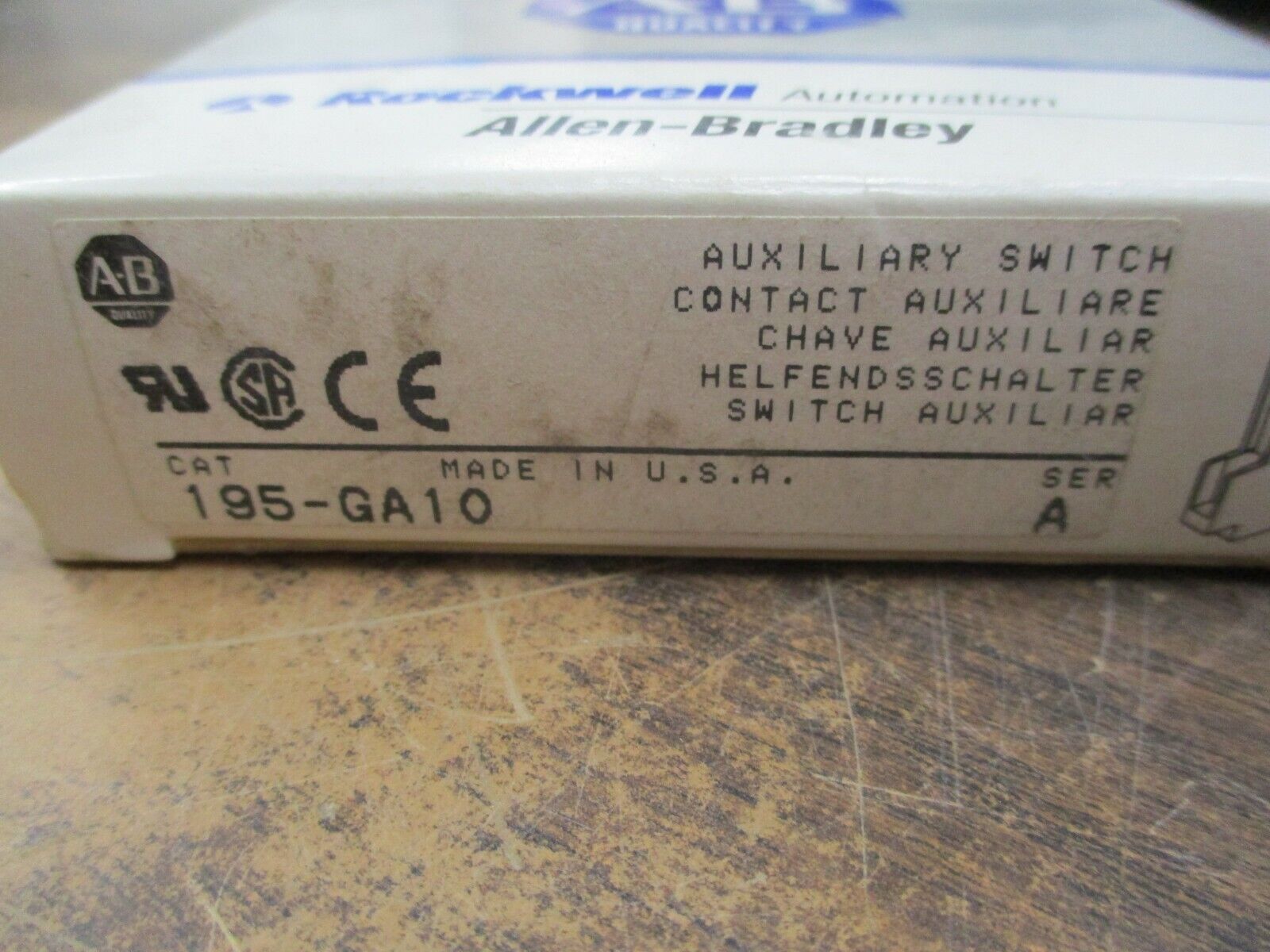 Allen-Bradley Aux Contact 195-GA10 Ser. A New Surplus