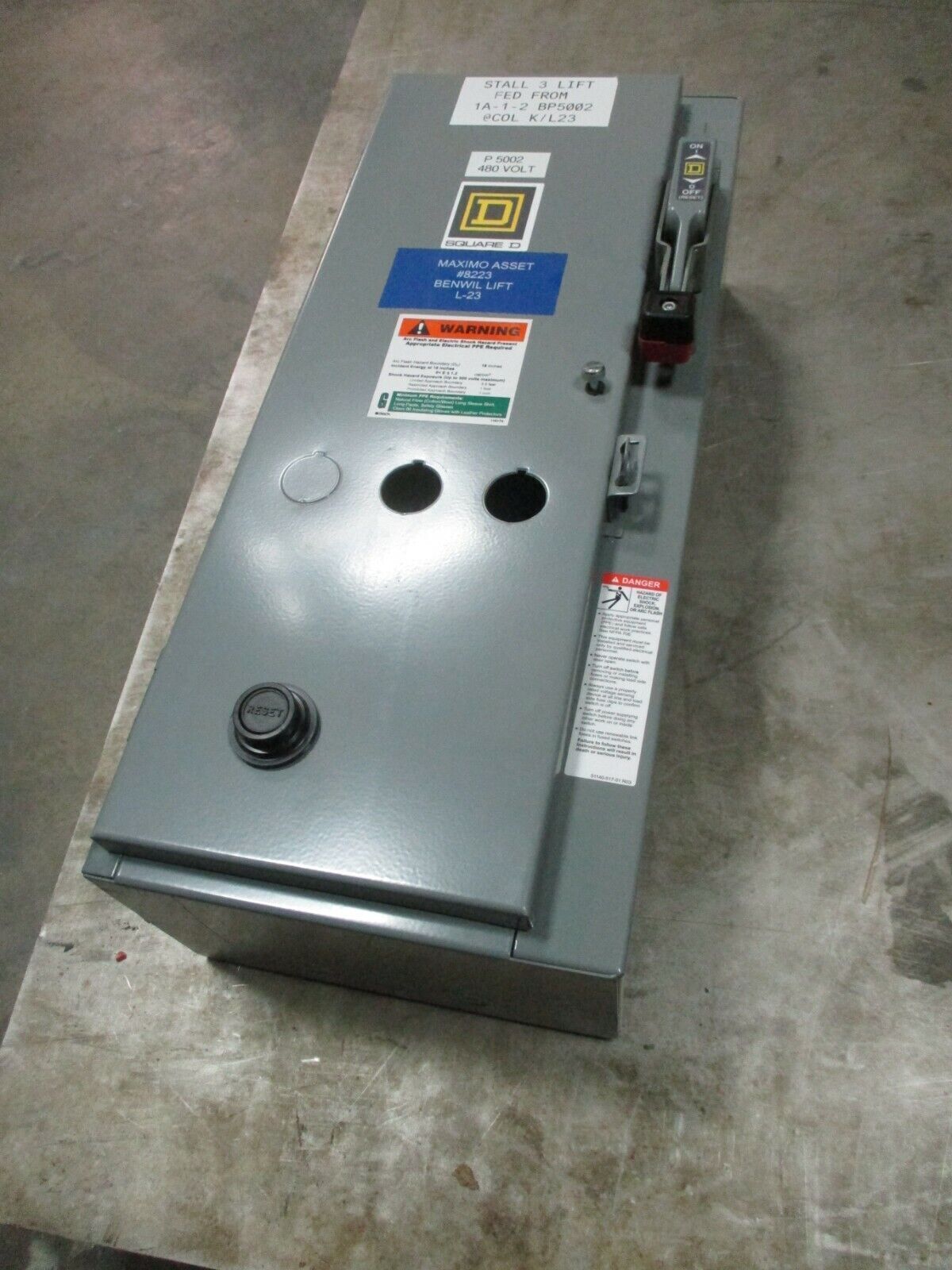 Square D Non-Fusible Size 0 Combination 8538SBG11V81CFF4P51T Ser. K Used