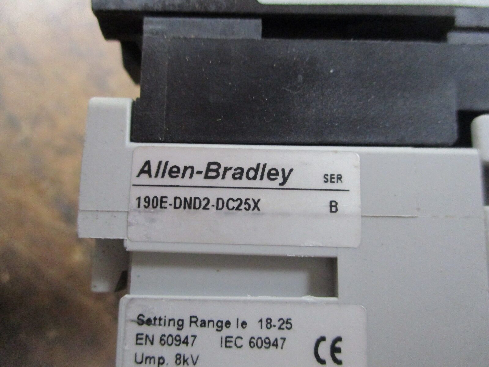 Allen-Bradley Starter 190E-DND2-DC25X Ser. B 120V Coil 30A 600V Trip:14.5-20A