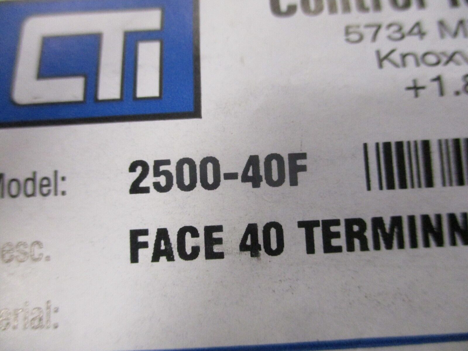 CTI Face 40 Terminal Block 2500-40F Rev. 001 New Surplus