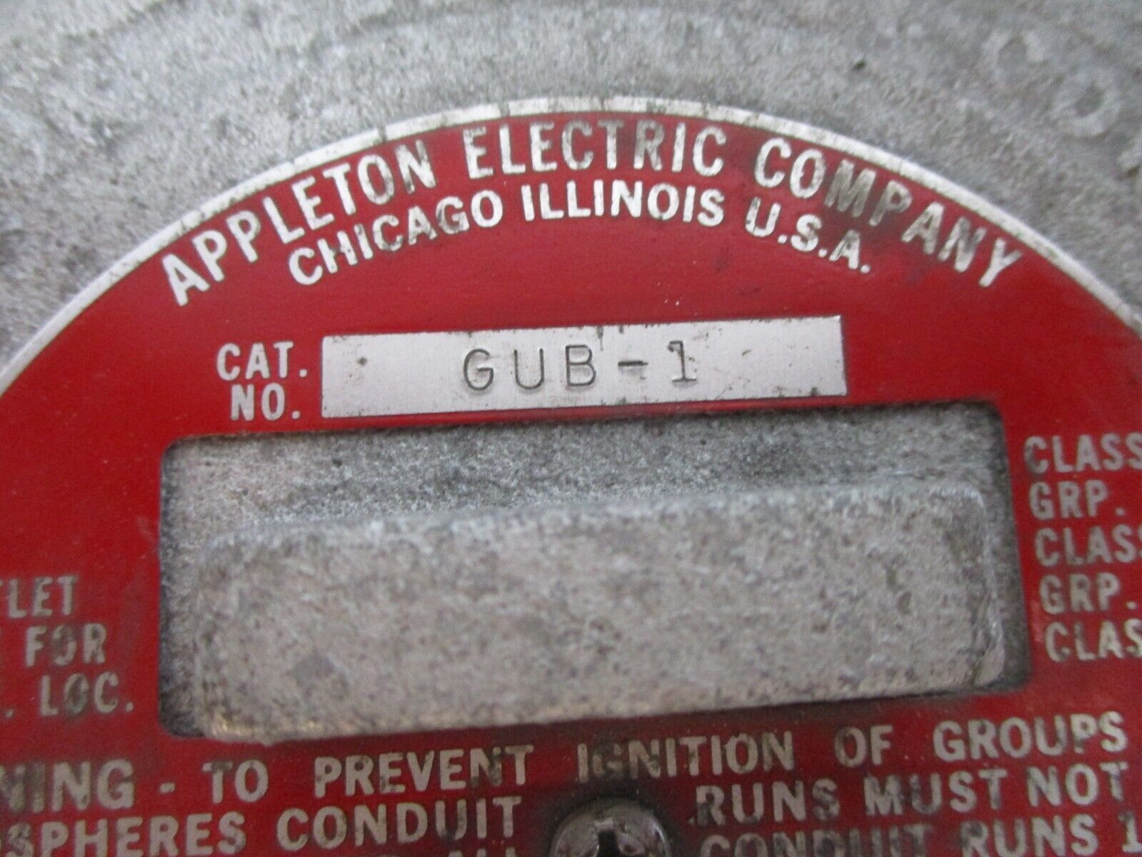 Appleton Explosion Proof Outlet Box GUB-1 *No Box* New Surplus
