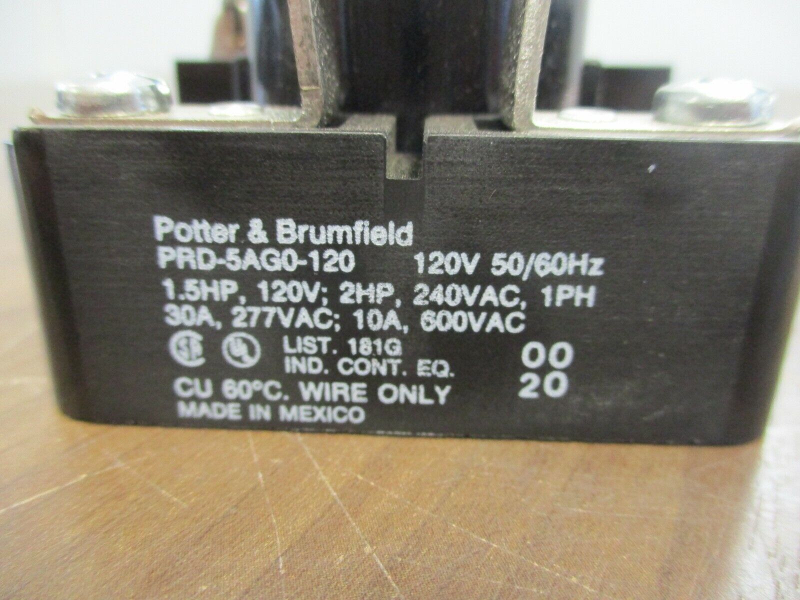 Potter & Brumfield Power Relay PRD-5AG0-120 120V 50/60Hz *No Box* New Surplus