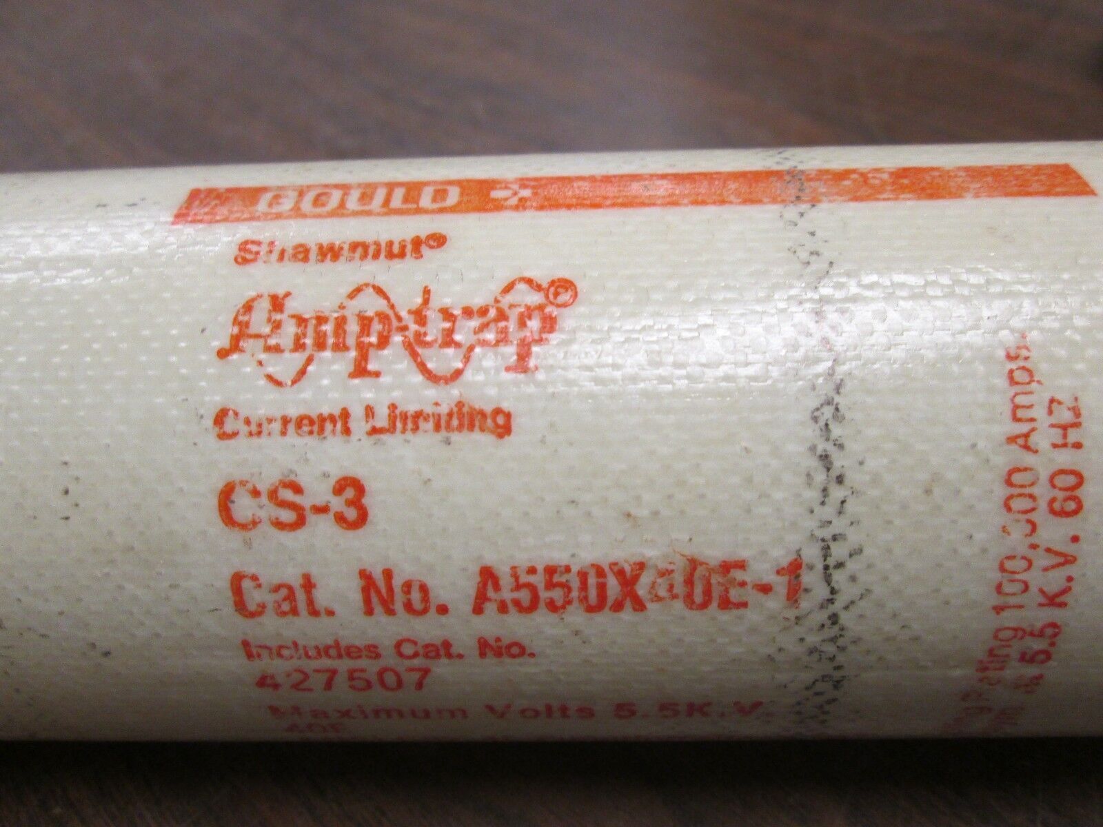 Gould Shawmut CS-3 AmpTrap Medium Voltage Fuse A550X40E-1 5.5KV 40E Used