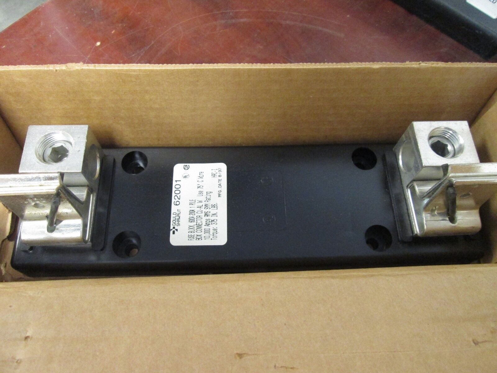 Gould Shawmut Fuse Block 62001 200A 600V 1P New Surplus