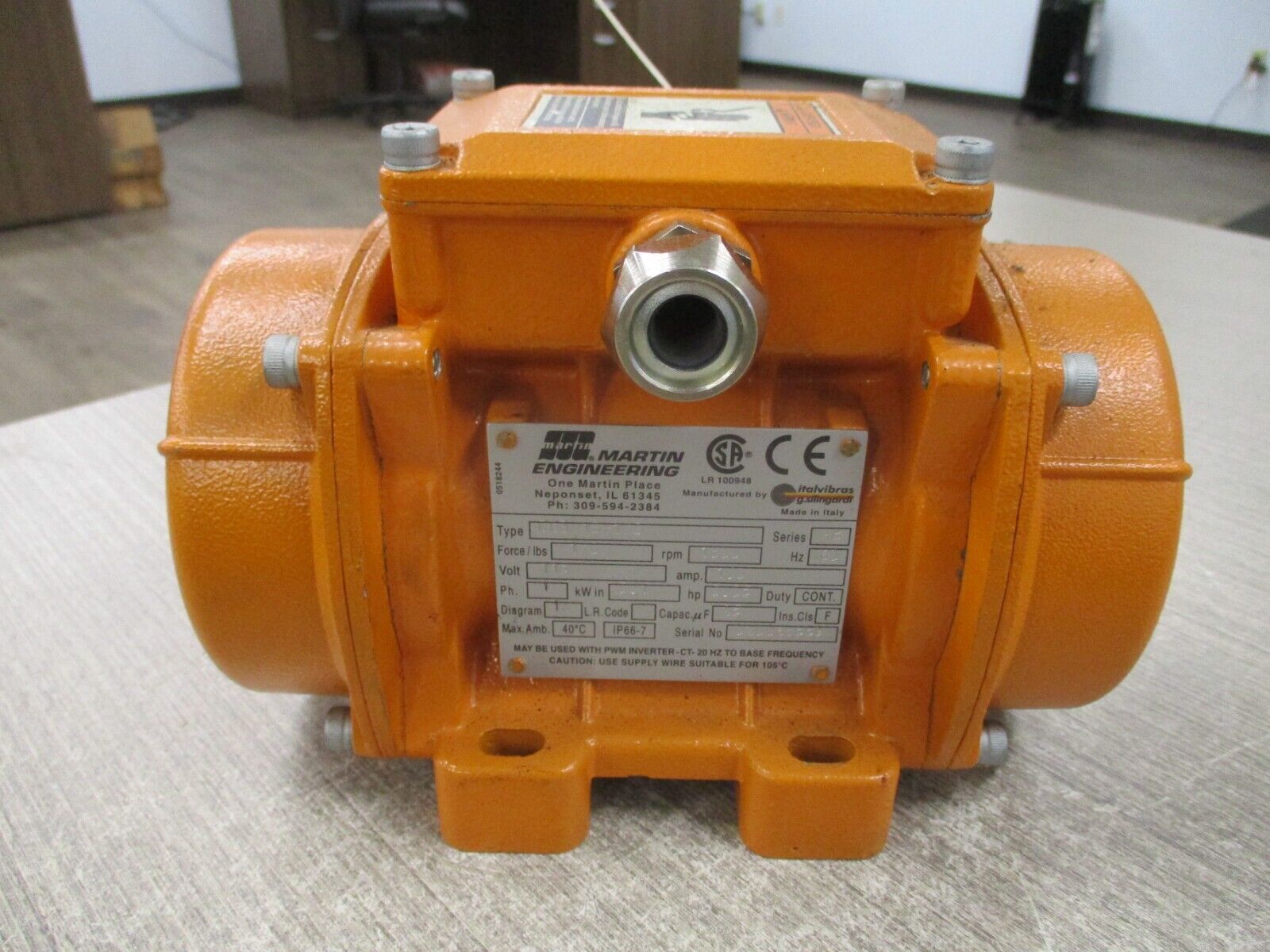 Martin Engineering Industrial Vibrator CDS 18-1/0 115V 1Ph 1800RPM Used