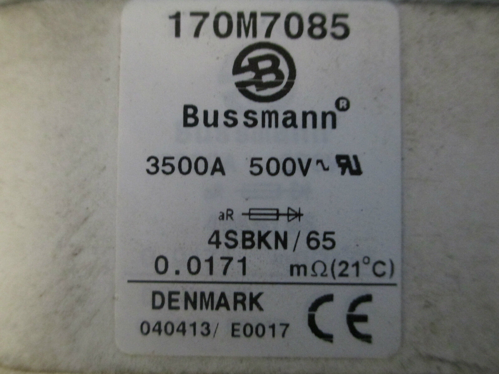 Bussmann Fuse 170M7085, 3500A 500V
