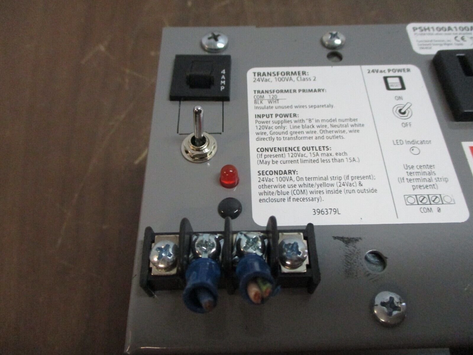 Functional Devices Inc. RIB Power Supply PSH100A100A 24V 100VA Used