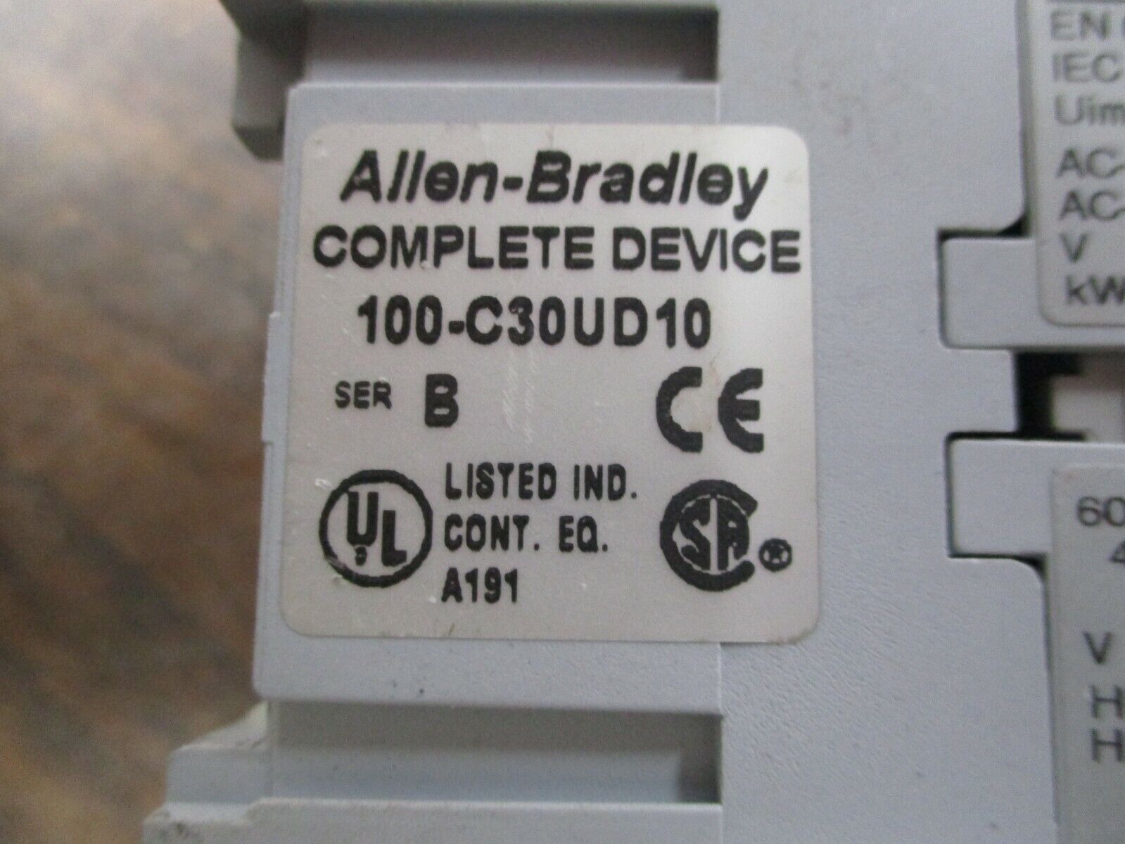 Allen-Bradley Starter 100-C30UD10/140M-D8E-B63 120V Coil 45A 600V Trip:4-6.3A
