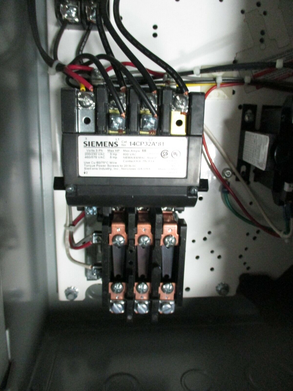 Siemens Non-Fusible Size 0 Combination 17CP92BF81 120V Coil 18A 600V New Surplus