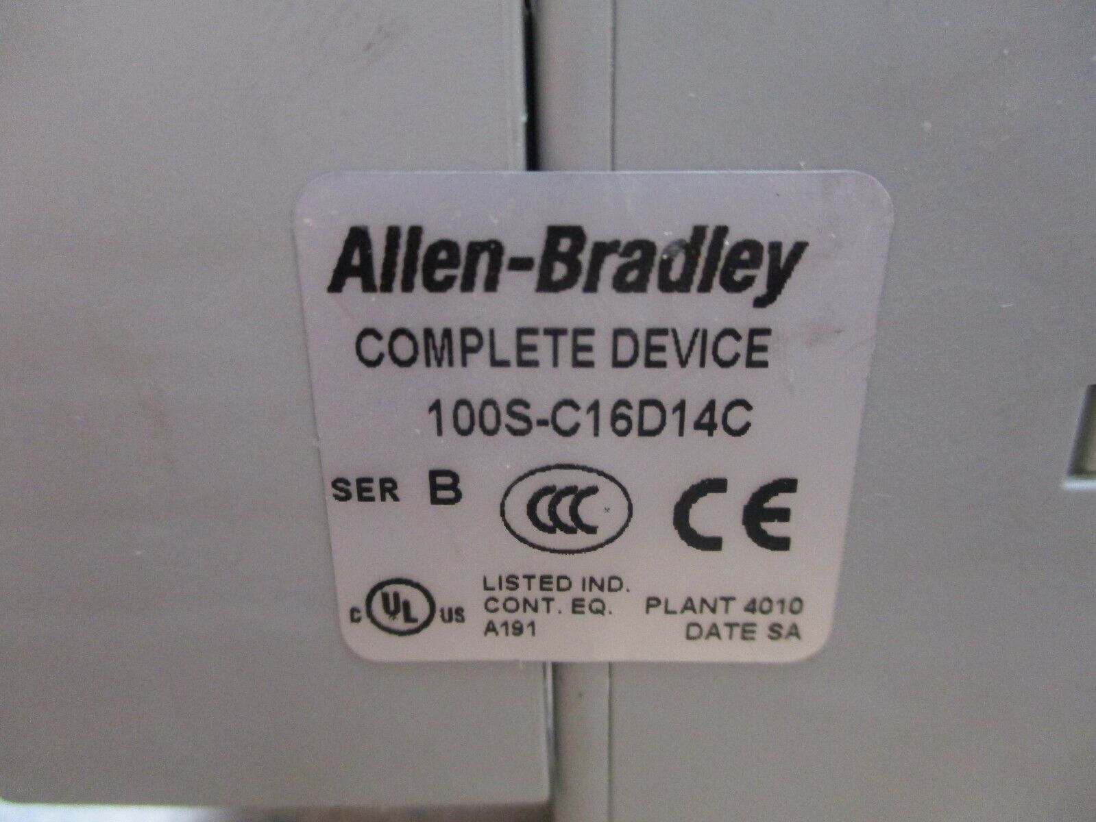 Allen-Bradley Safety Contactor 100S-C16D14C 120V Coil 30A 600V Used
