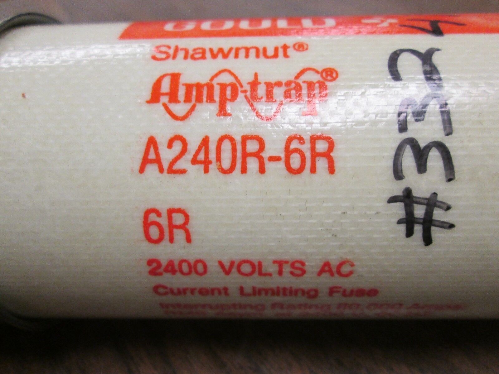 Gould Shawmut Amp-Trap Medium Voltage Fuse A240R-6R 2.4KV 6R Used