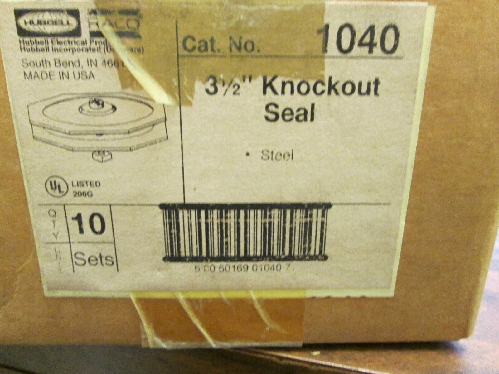 RACO Steel Knockout Seal 1040 Size 3-1/2" Box of 8 New Surplus