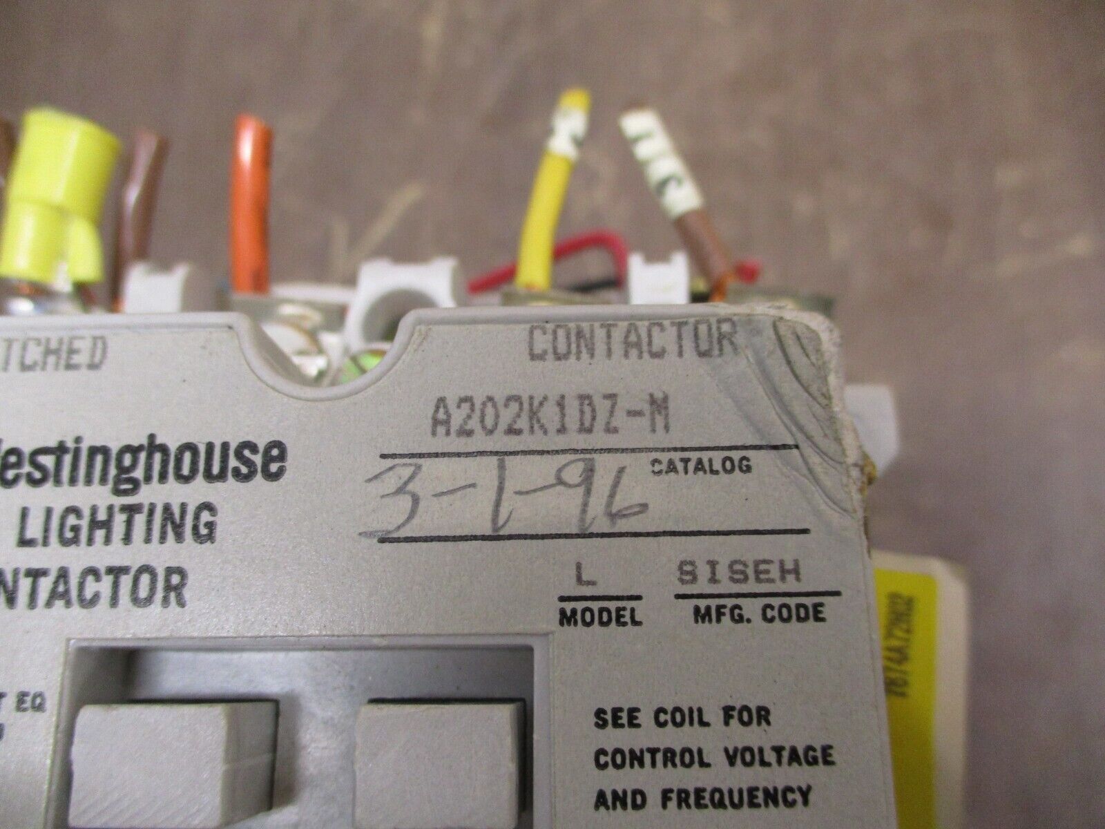 Westinghouse AC Lighting Contactor A202K1DZ-M 277V Coil 30A 600V 3Ph Used