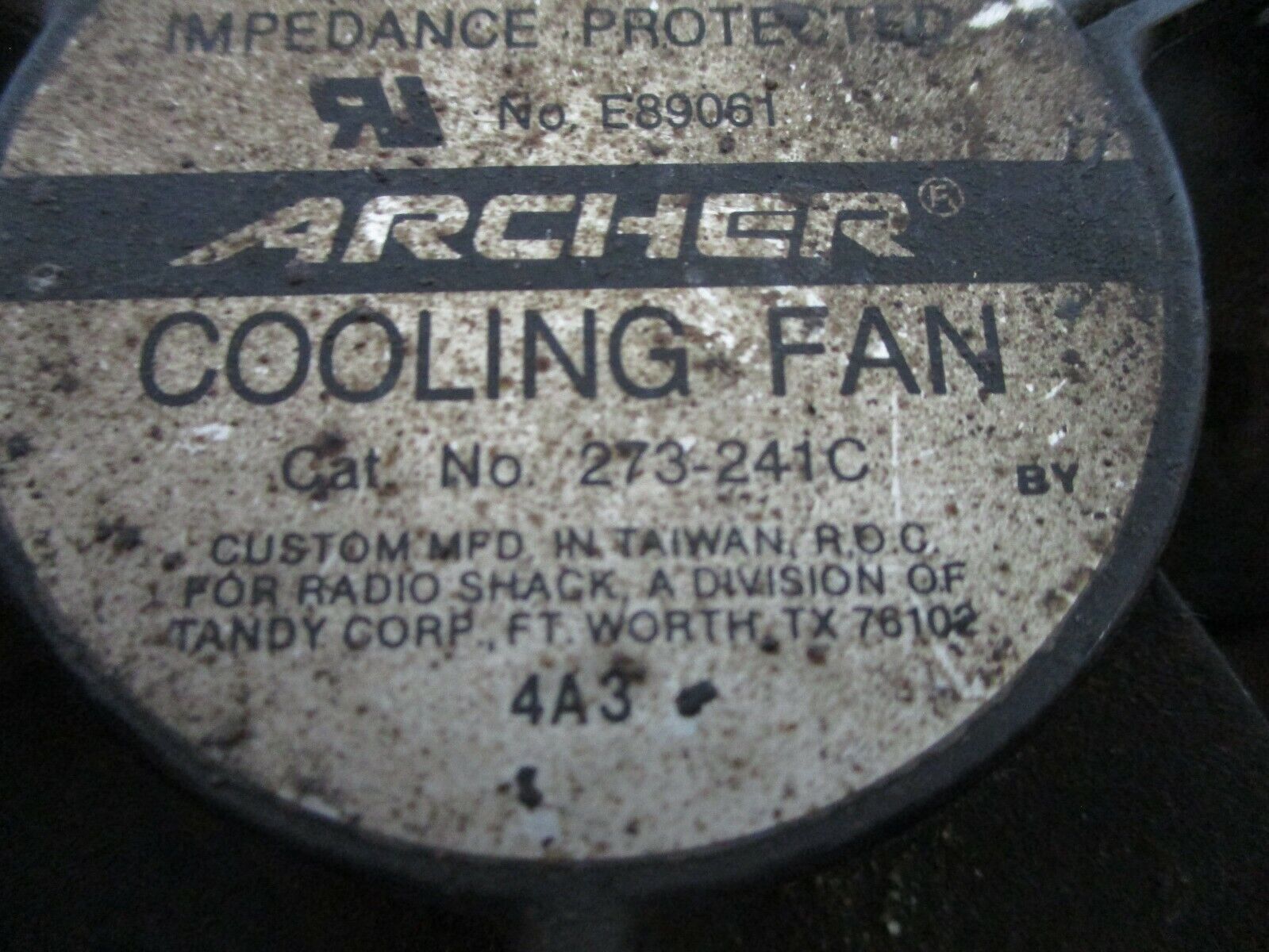Archer Cooling Fan 273-241C 120V 60Hz 22W Used