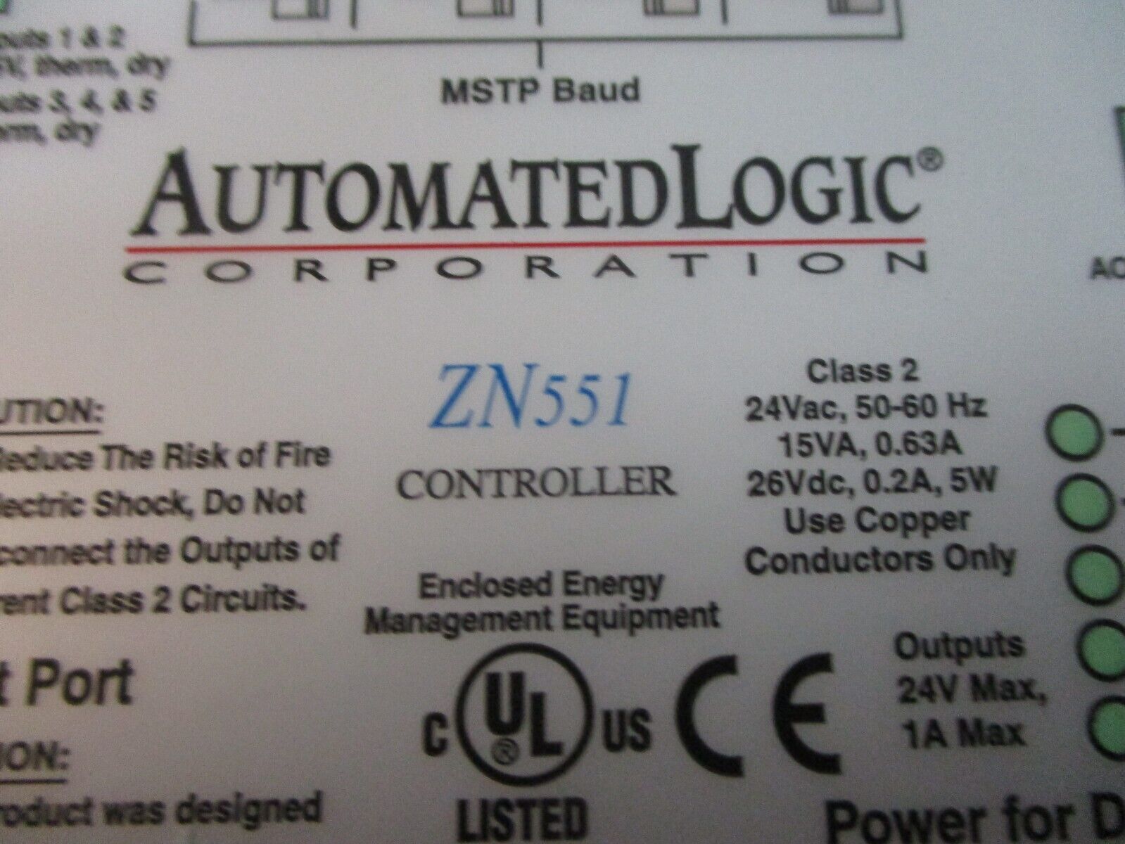 Automated Logic BACnet Controller ZN551 Used