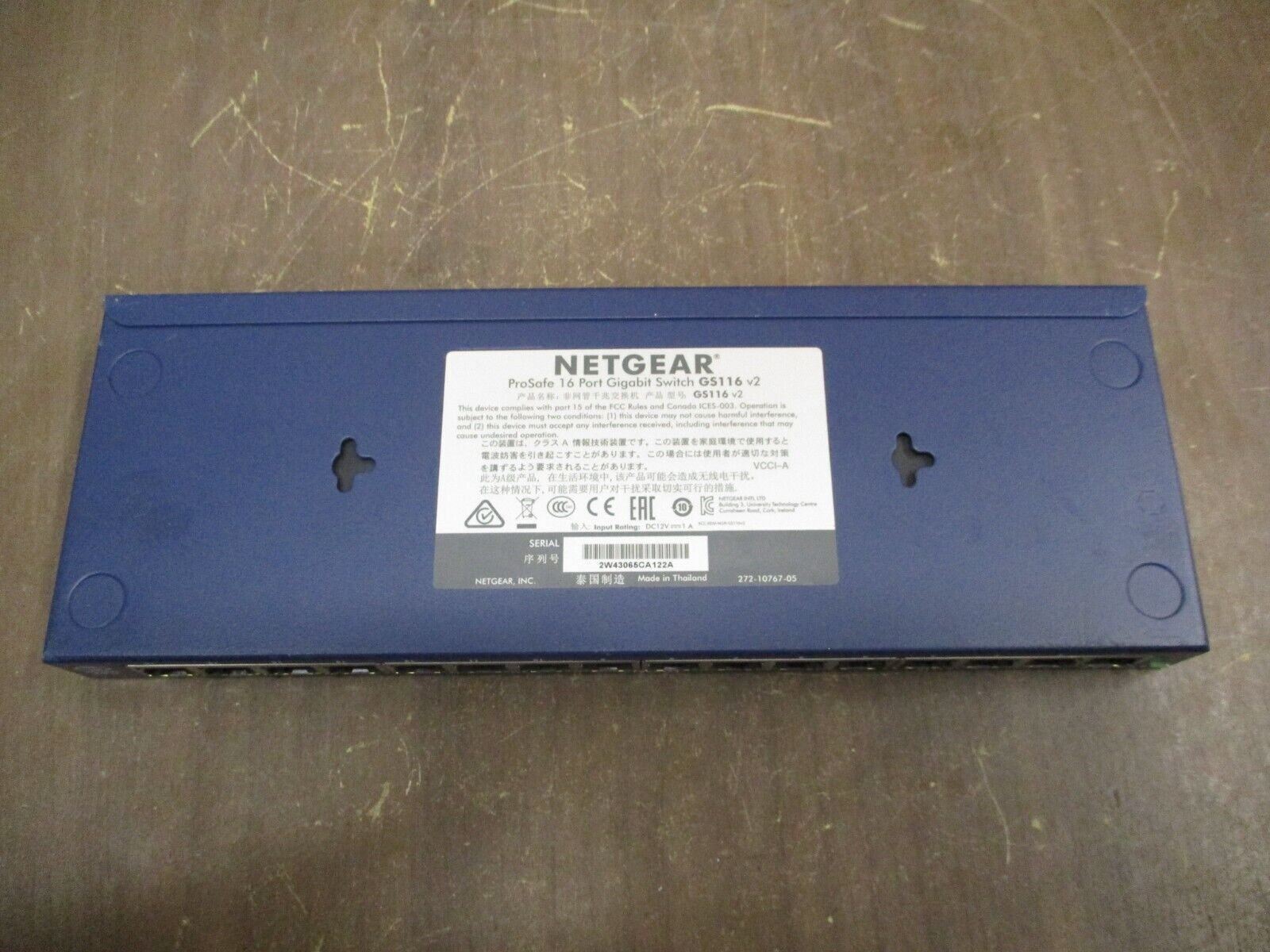 Netgear ProSafe Gigabit Switch GS116 V2 16-Port *No Power Supply* Used