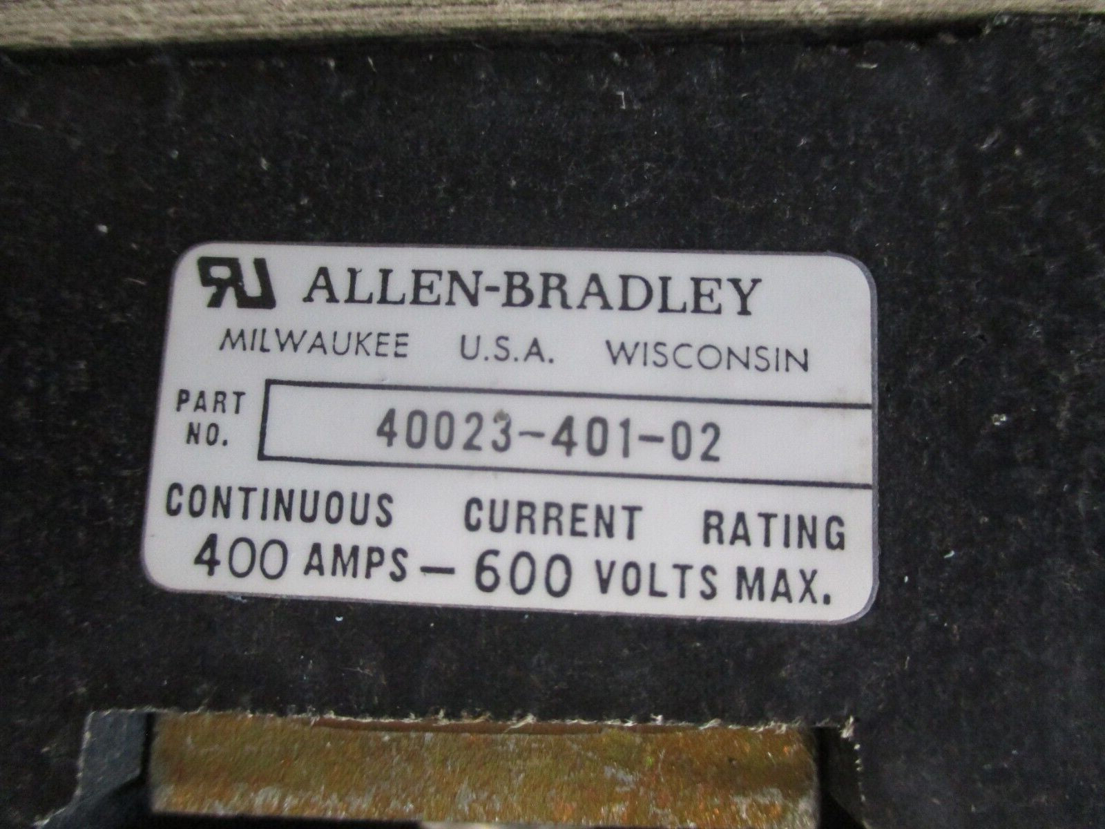 Allen-Bradley Fuse Holder Set 40023-401-01/40023-401-02 400A 600V Used