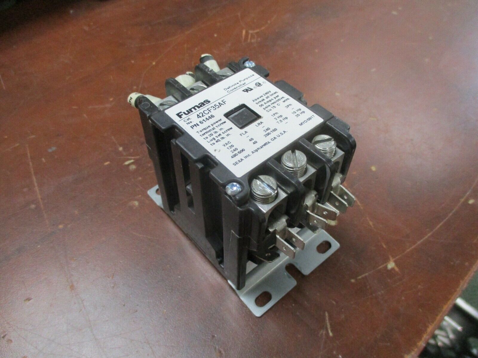 Furnas Contactor 42CF35AF 120V Coil 600V 40A Used