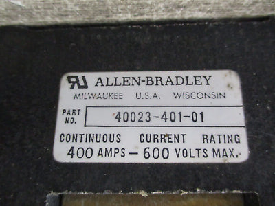 Allen-Bradley Fuse Holder Set 40023-401-01/40023-401-02 400A 600V
