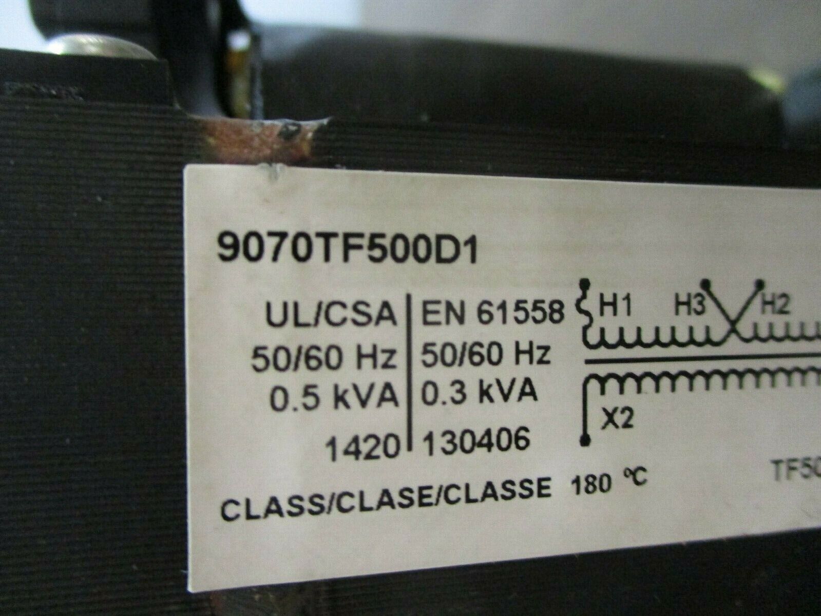 Square D Control Transformer 9070TF500D1 0.5kVA Pri: 240/480V Sec: 120V 50/60Hz