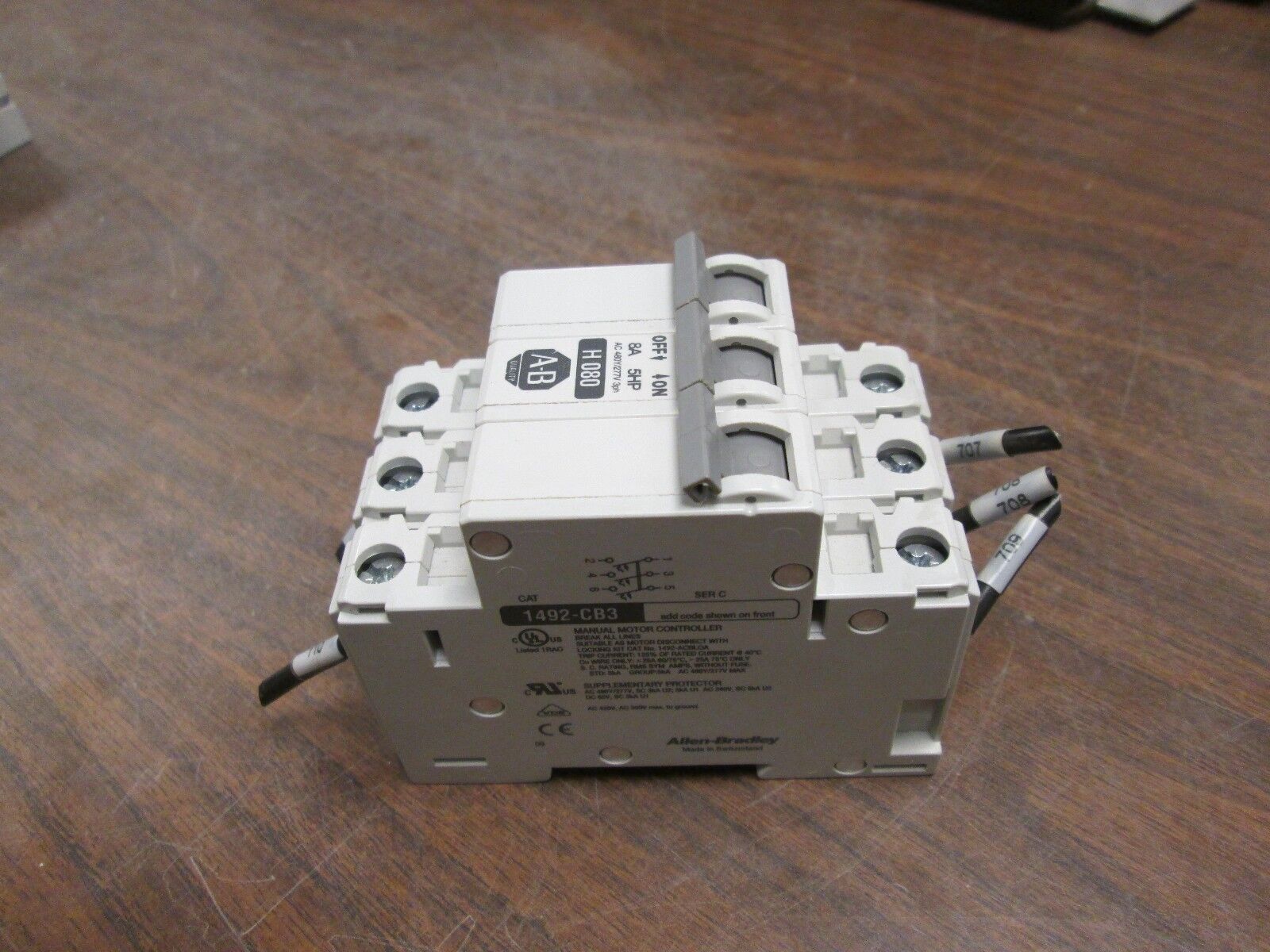 Allen-Bradley Circuit Breaker 1492-CB3-H080 480Y/277V 8A Used