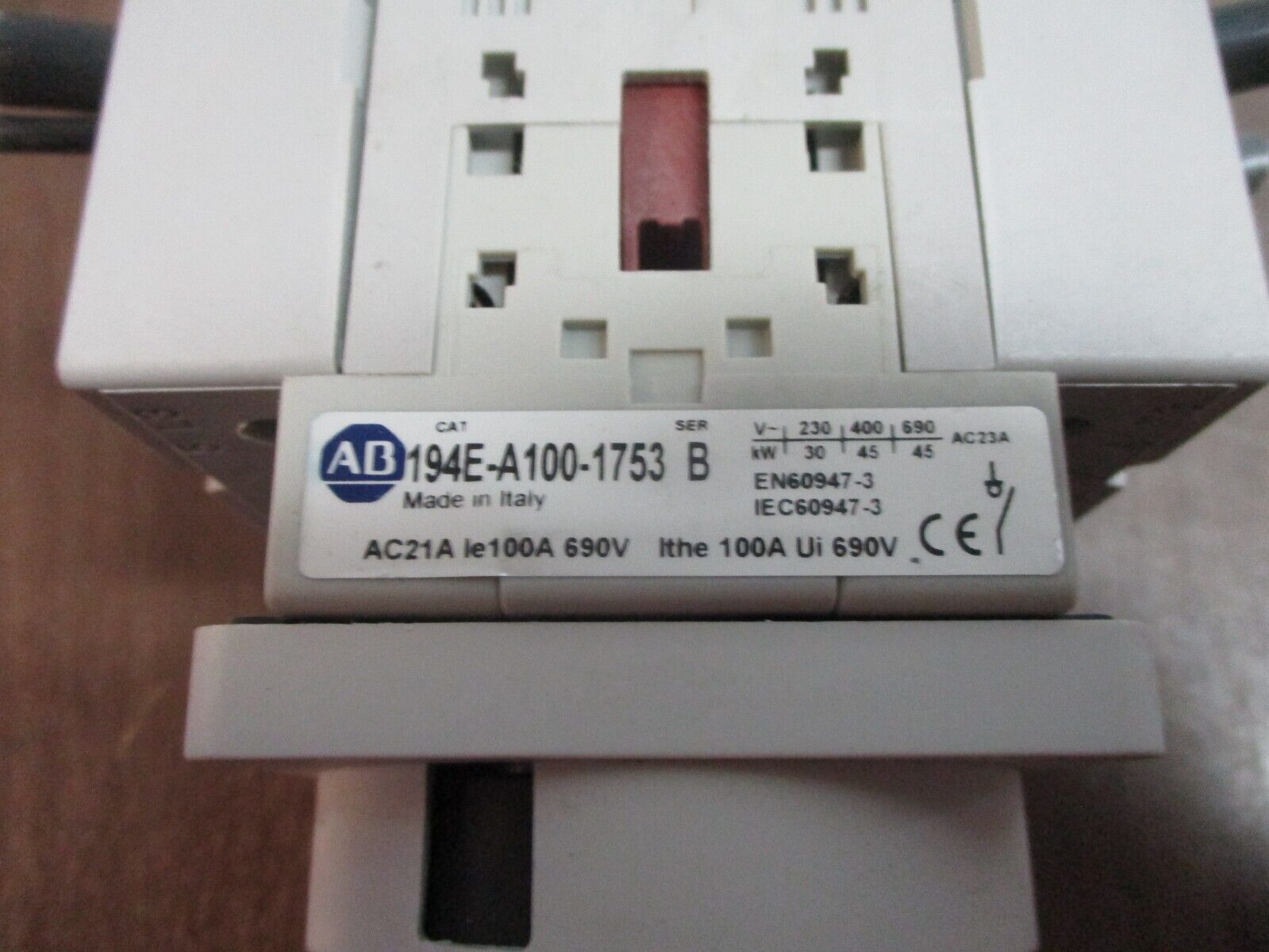 Allen-Bradley Disconnect Switch 194E-A100-1753 Ser. B 100A Used