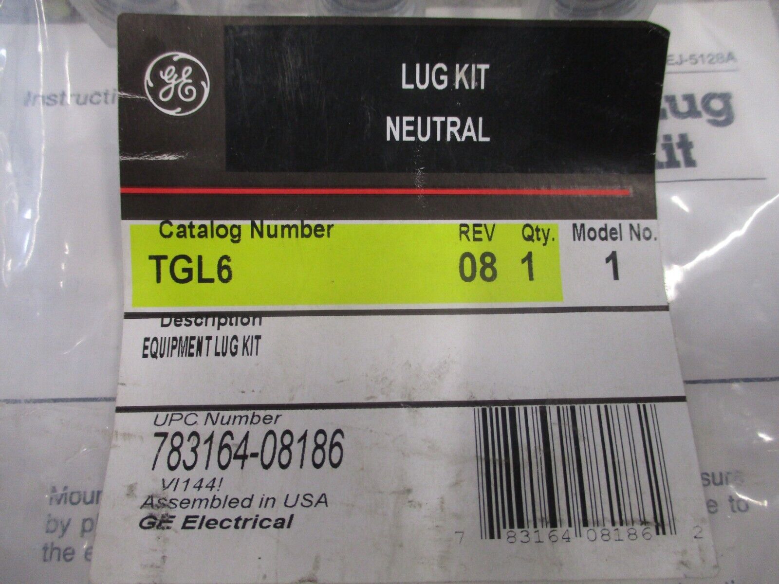 GE Neutral Lug Kit TGL6 Rev. 08 New Surplus
