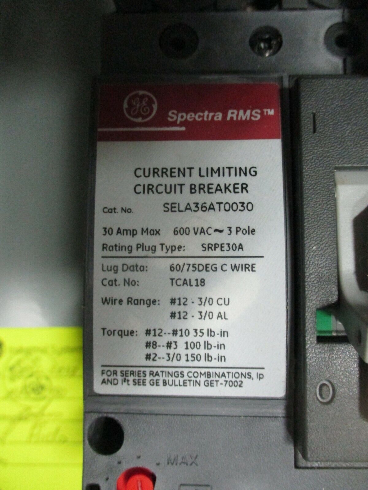 GE Size 0 Breaker Combination CR307BT04TC1AAL6A 460-480V Coil New Surplus