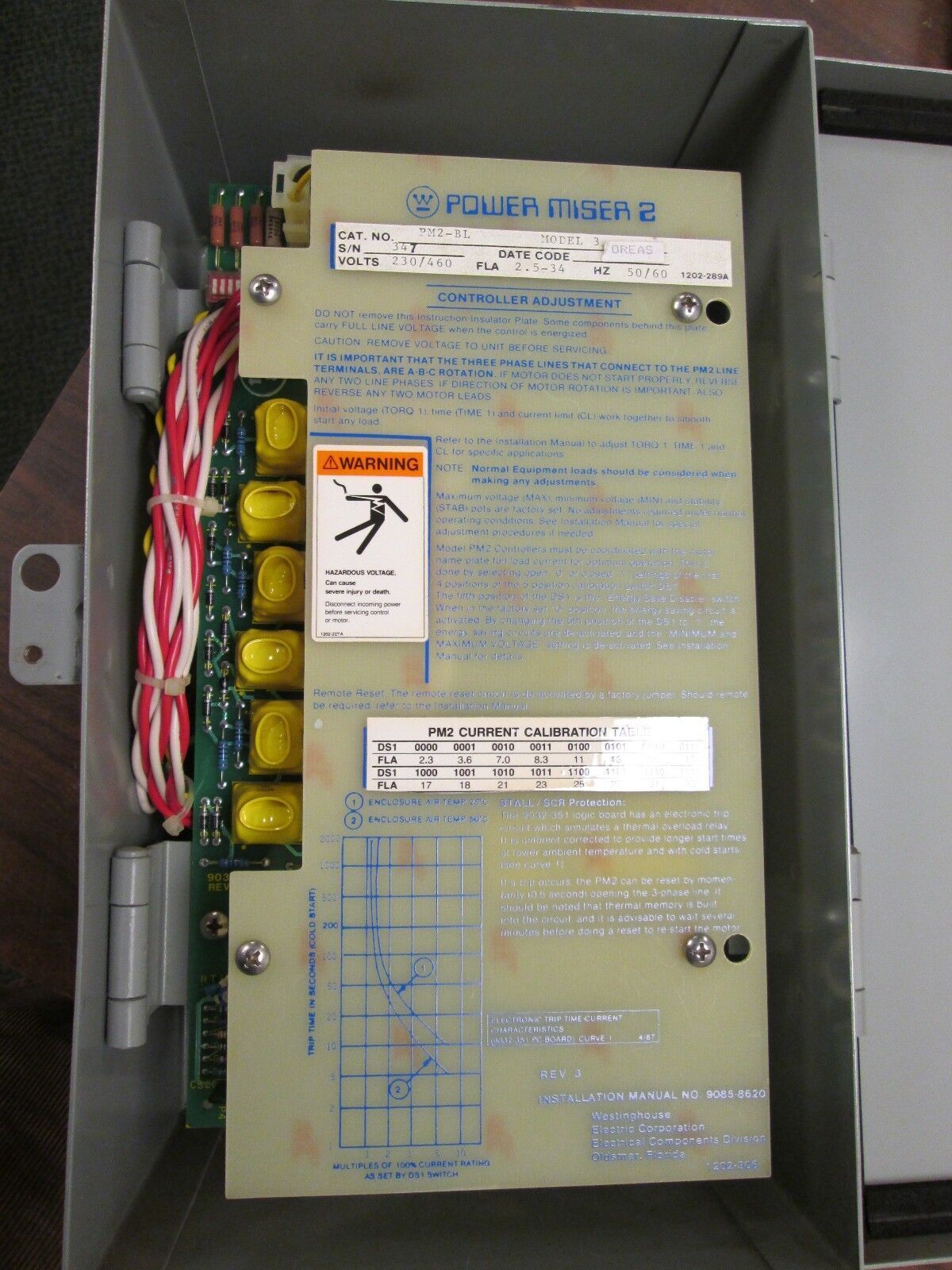 Westinghouse Powermiser 2 Soft Start PM2-BL 2.5-34FLA 230/460V Model 3