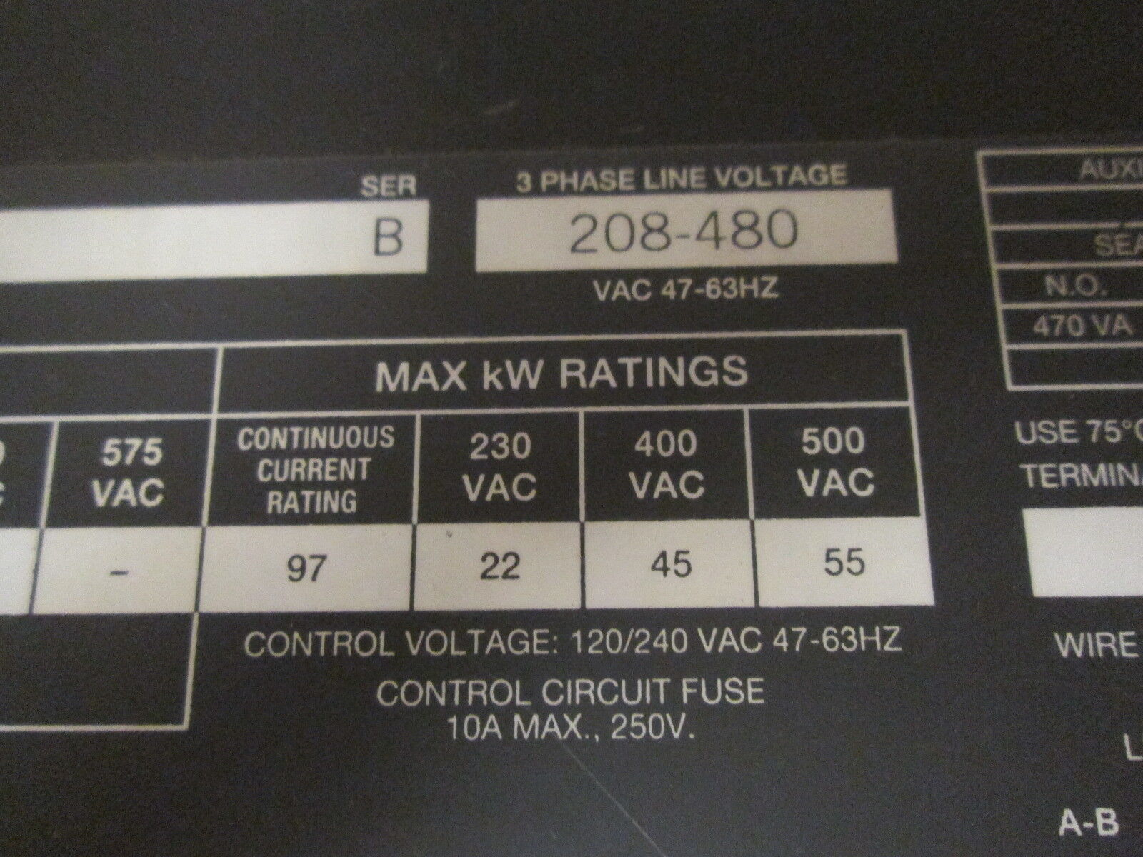 Allen-Bradley SMC Plus Soft Start 150-A97NBD 75HP 120/240V Control 208-480V Ln