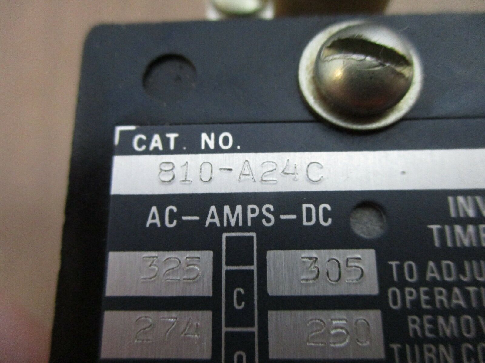 Allen-Bradley Inverse Time Relay 810-A24C Ser. A 210A 600V Used