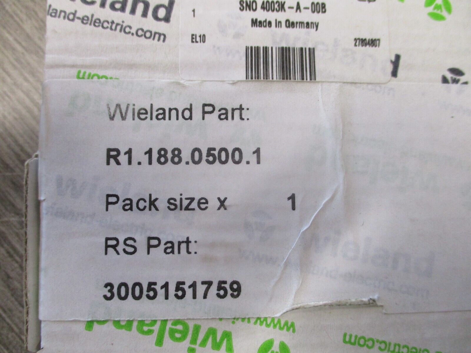 Wieland Safety Relay R1.188.0500.1 New Surplus