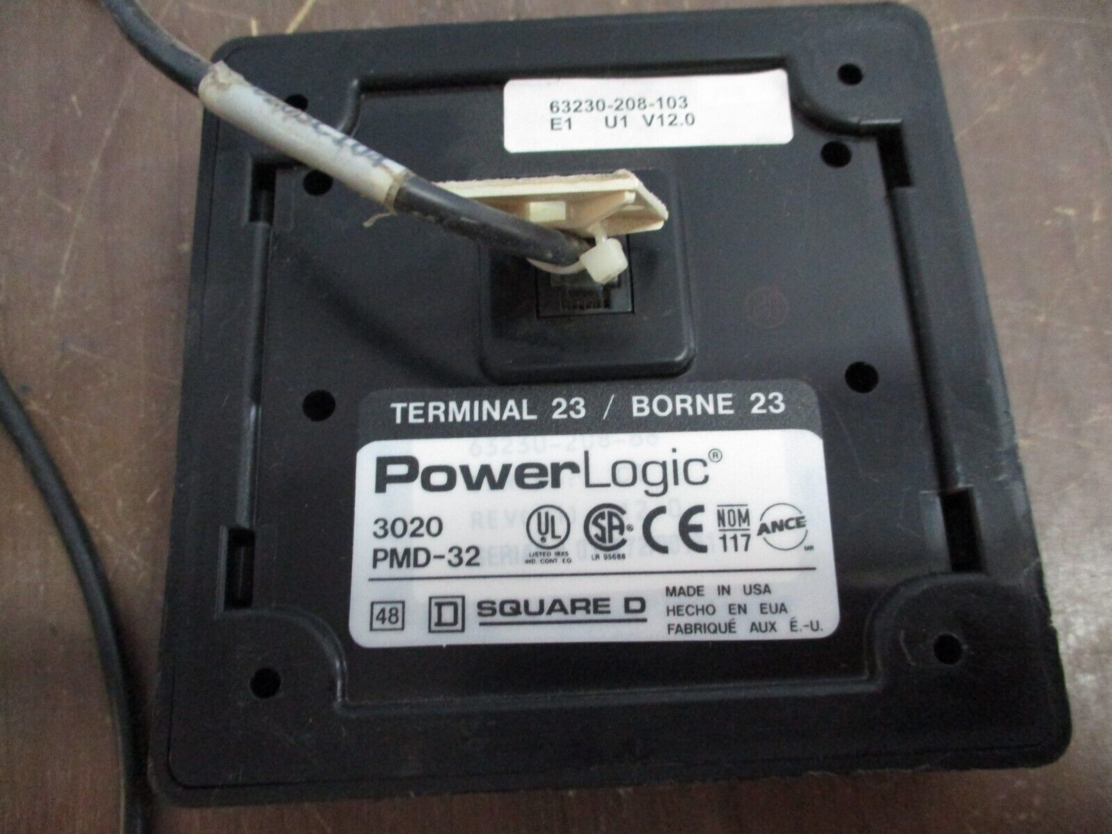 Square D PowerLogic Power Meter w/ Display 3020 PM-620/3020 PMD-32 Ser F3 Used