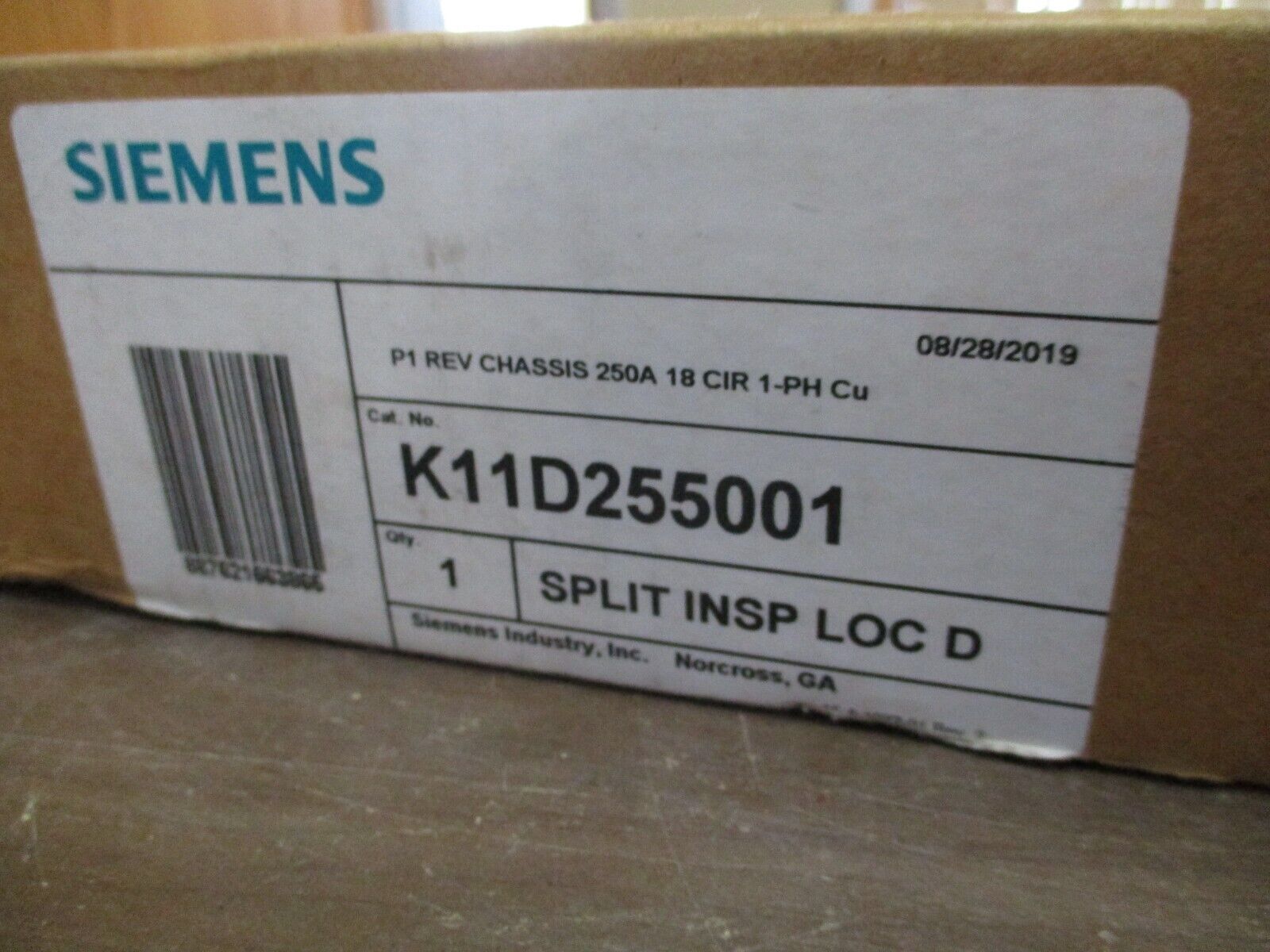 Siemens P1 Rev Chassis K11D255001 250A 18-Circuit 1Ph New Surplus