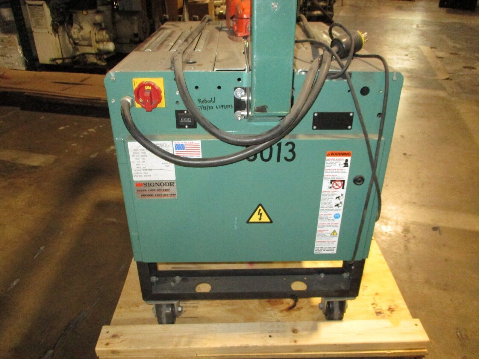 Signode LB-2300 Strapping Machine PT2300 460V 3Ph 60Hz MFD: 2002 Used