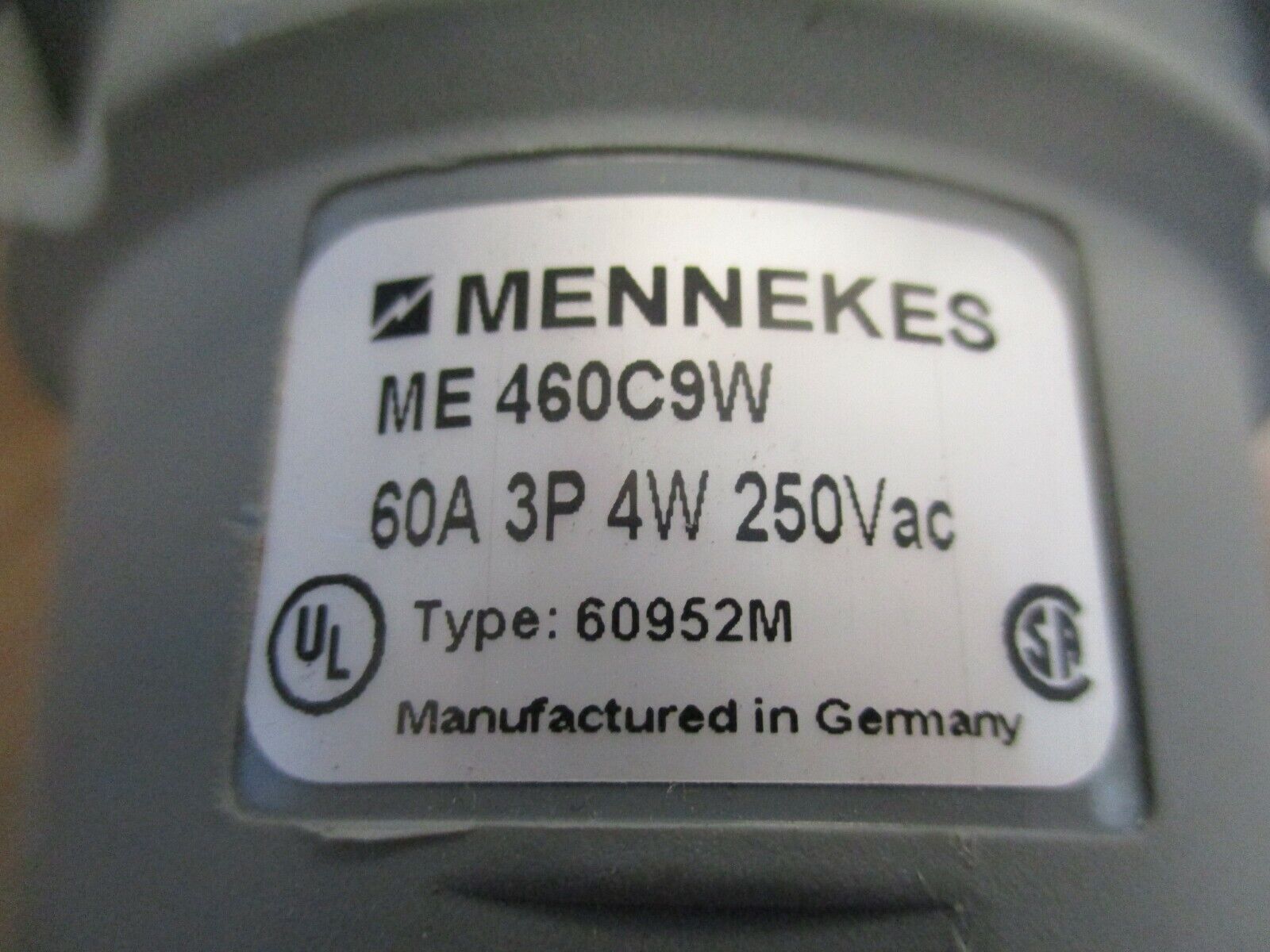 Mennekes/Walther Plug & Connector Set ME460C9W/261409 60A 250V 3P 4W Used