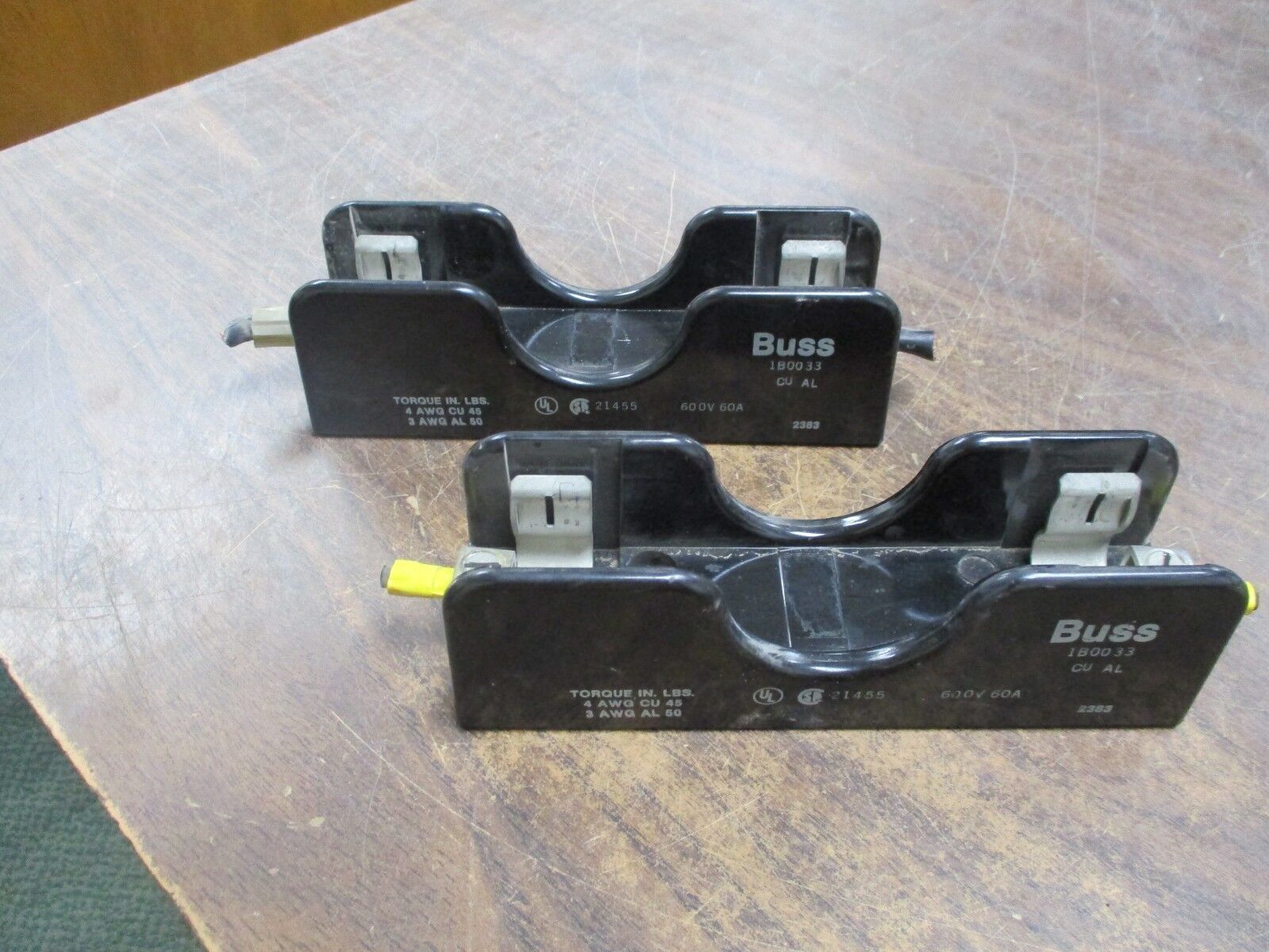 Bussmann Fuse Block 1B0033 60A 600V 1P *Lot of 2* Used