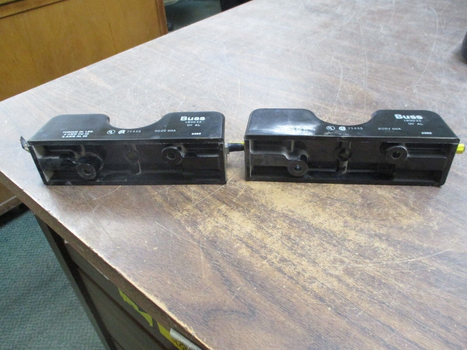Bussmann Fuse Block 1B0033 60A 600V 1P *Lot of 2* Used