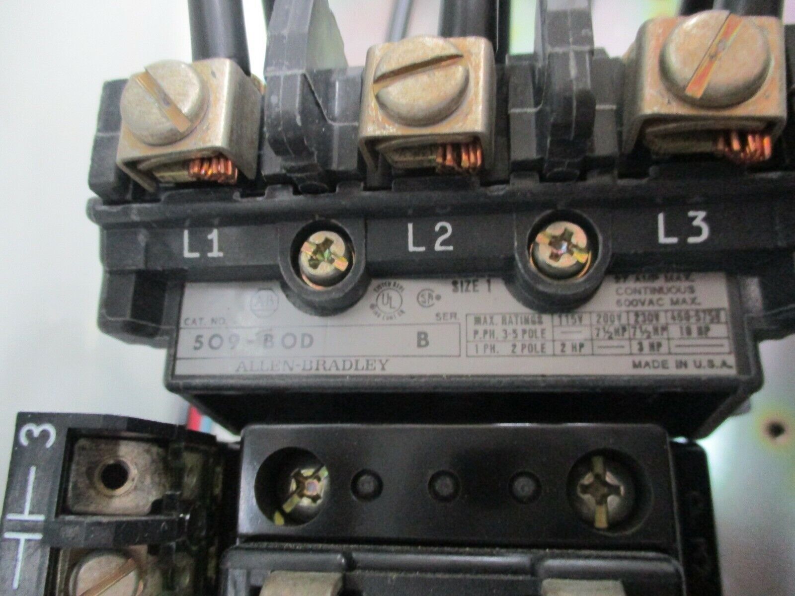 Allen-Bradley Fusible Size Combination 512-BAAD-24 Ser. D 115-120V Coil Used